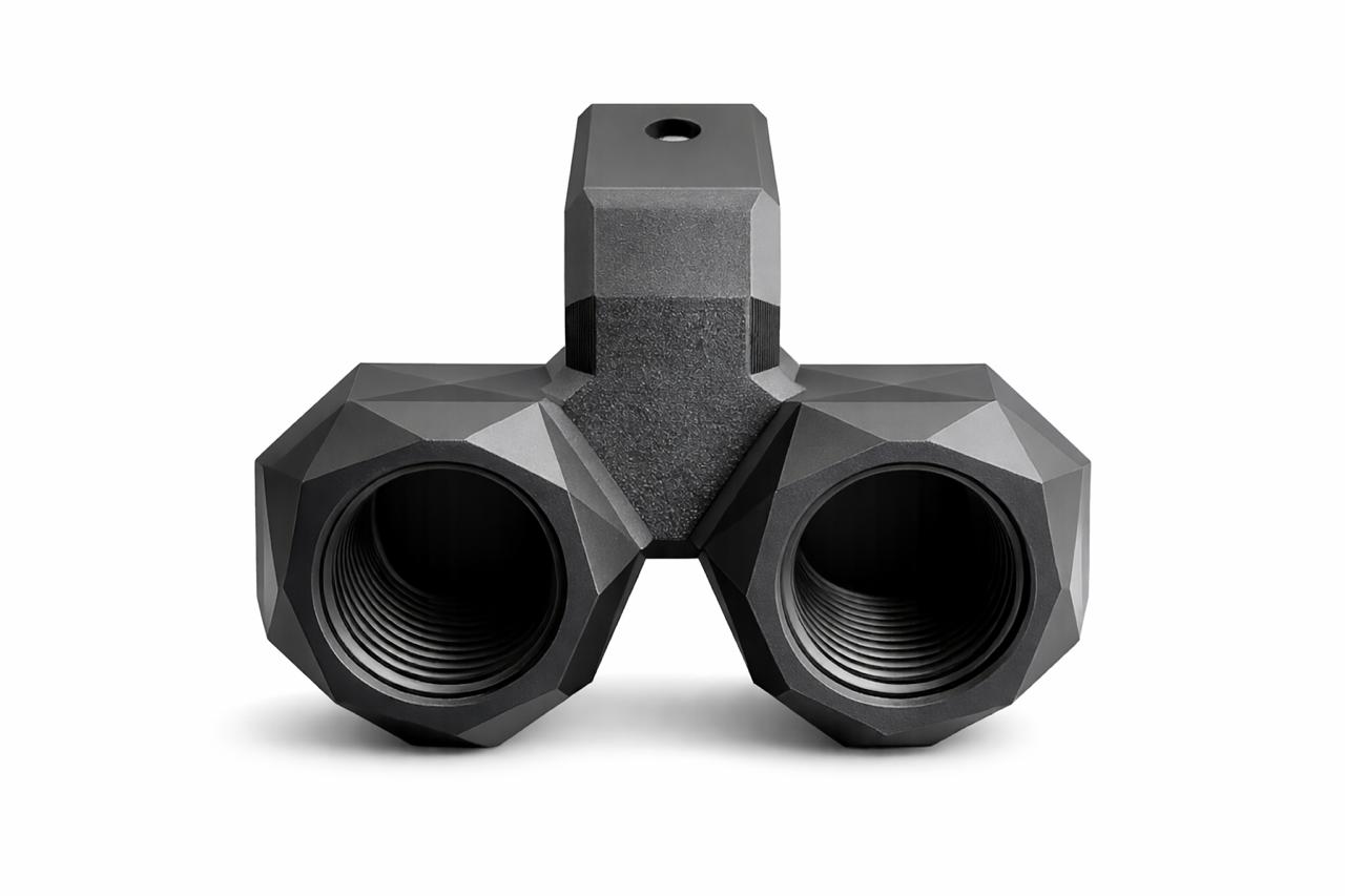 Big Nutz — front-facing dual hex nuts on mounting bracket